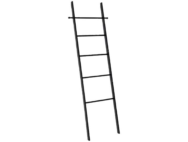 Handtuchleiter WENKO Loft , schwarz, B:43cm H:170cm T:33cm, Bambus, Handtuchhalter, Handtuchleiter, Bambus, schwarz lackiert
