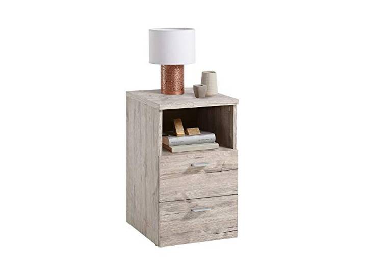 FMD Möbel, 652-001E Nachtkonsole in ausführung sandeiche nachbildung, melaminharz beschichtete spanplatte, maße 35.0 x 61,5 x 40.0 cm (BHT)