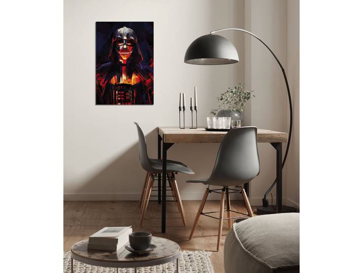 Leinwandbild KOMAR Star Wars Darth Vader Flaming , schwarz (farbe bild(er): schwarz), Disney, 1 Stk., Vlies, Bilder, Leinwandbild, 40 x 60 cm (Breite x Höhe) - Kinderzimmer, Dekoration