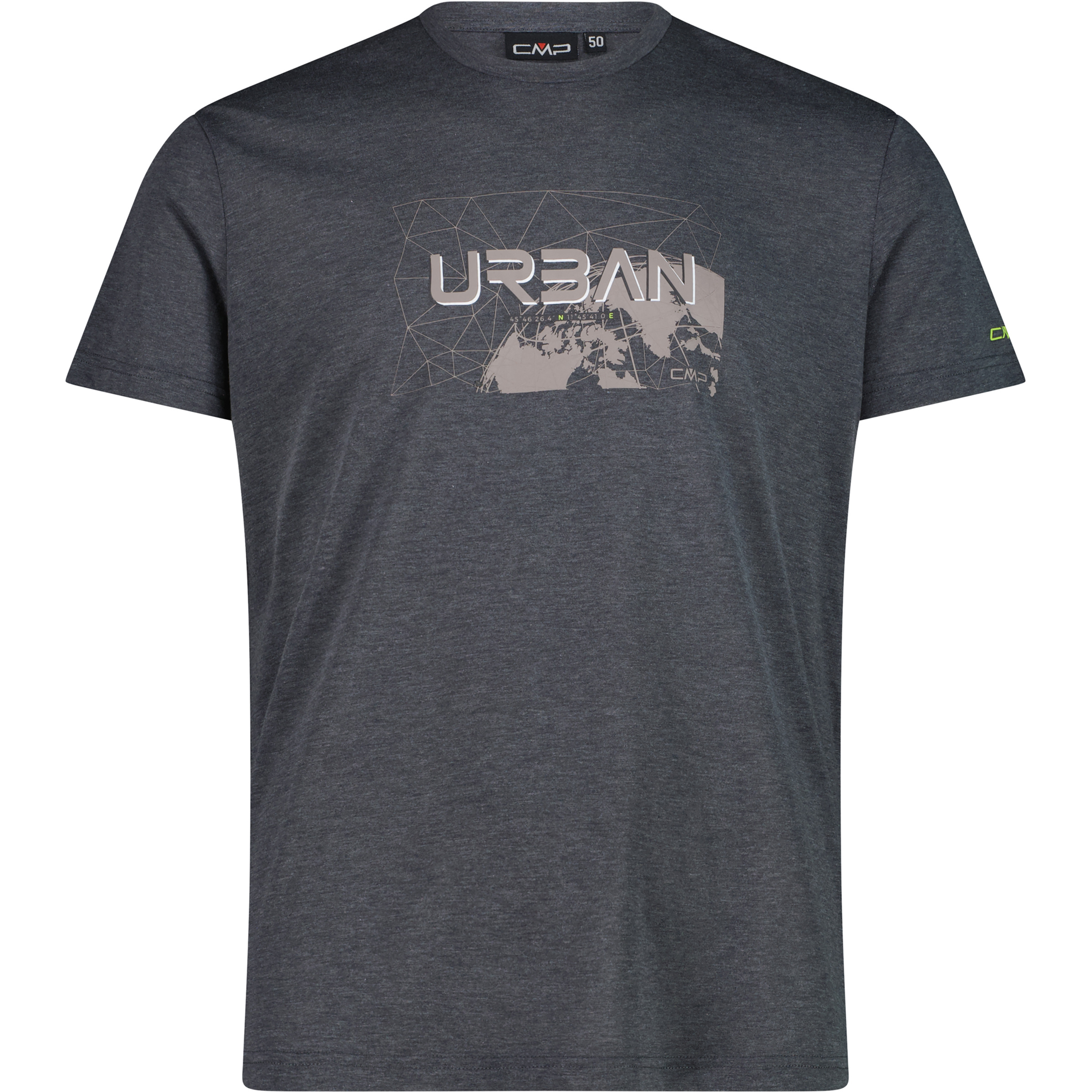 CMP Cotton Print Herren T-Shirts grau Größe L Trekking Geruchsneutralisierend