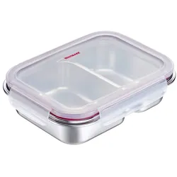 Westmark Edelstahl Lunch Box / Frischhaltedose, geteilt, 450 + 280 ml, 23722270