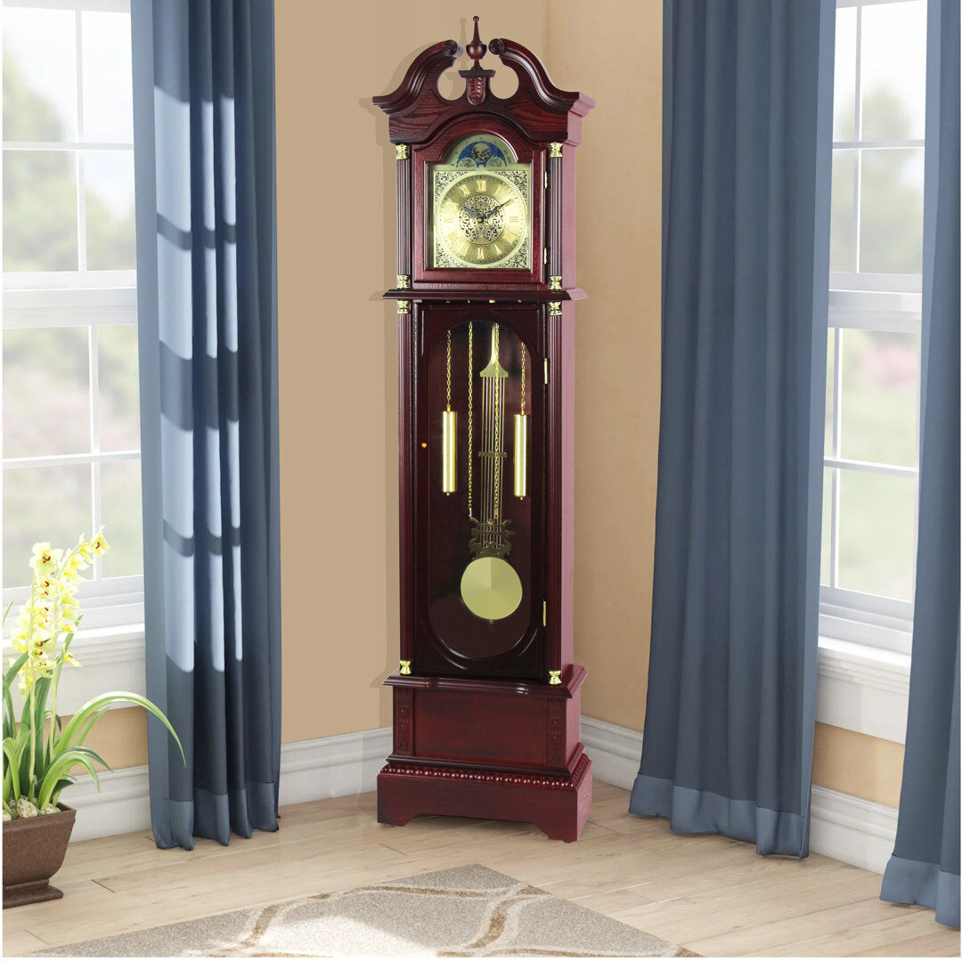 Astoria Grand 181.9cm Wood Grandfather Clock Cherry 181.9cm H X 49cm W X 21.8cm D