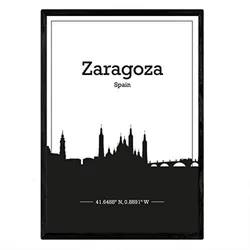 POSTER Zaragoza Skyline A4 Rahmenlos