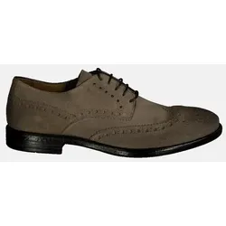 emilio adani Herren Budapester Business-Schnürer Beige regular gemustert - 45