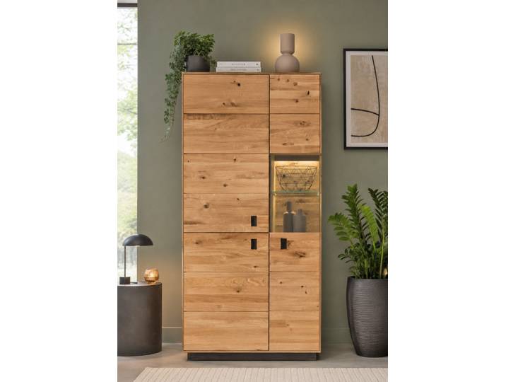 Vitrine Arosa in Wildeiche massiv – Montierte Lieferung – 3%-Vorkasse-Rabatt