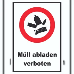 HB-Druck Müll abladen verboten Symbol Schild A4 (210x297mm)