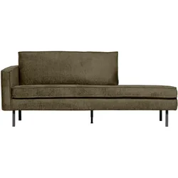 Daybed Rodeo aus Struktursamt, modern und gepolstert, links, dunkelgrün, elegantes Design