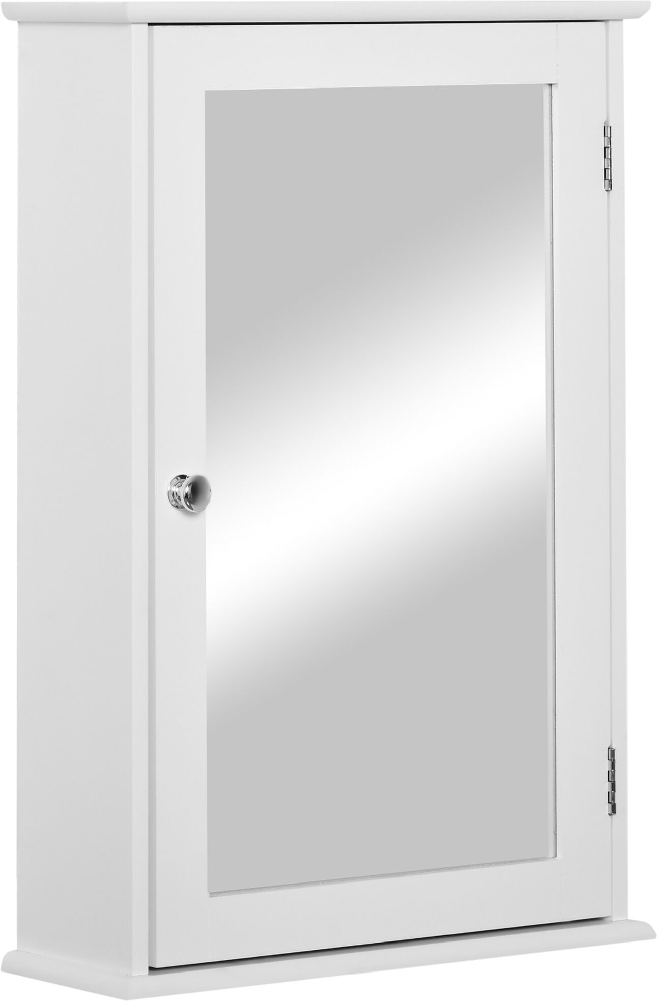Kleankin Mobiletto Bagno con Specchiera Pensile da Parete con Chiusura Magnetica, in Legno 41x14x60cm, Bianco  Aosom Italy
