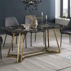Salesfever »Nobile« Esstisch schwarz/gold