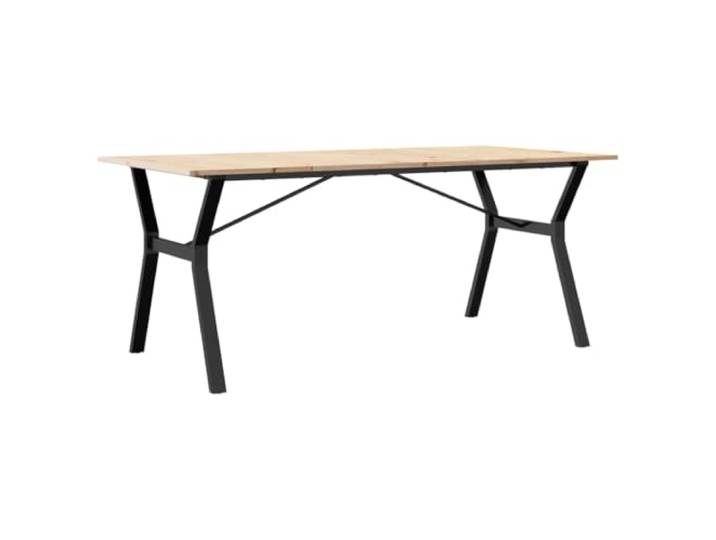 HAQWRDQSG Esstisch Massivholz Kiefer 180x90x75 cm Küchentisch Y-Gestell Rustikaler Holztisch mit stabilem Stahlgestell für Esszimmer und Küche, ideal für gemeinsame Mahlzeiten mit Familie.