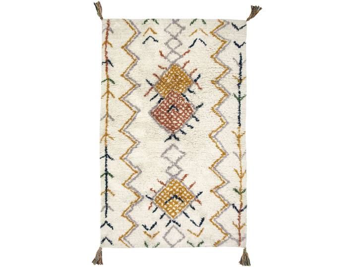 Kinderteppich Florance ecru Baumwolle Paisleymuster 100 x 160 cm - Kinderteppich