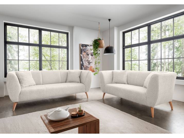 Polstergarnitur HOME AFFAIRE Colori modern und bequem, schmale Armlehnen, tolle Detailverarbeitung , weiss (weiß, weiß), H:83cm T:88cm, 100% Polyester, Sitzmöbel-Sets, Polstergarnitur, auch als Loveseat erhältlich