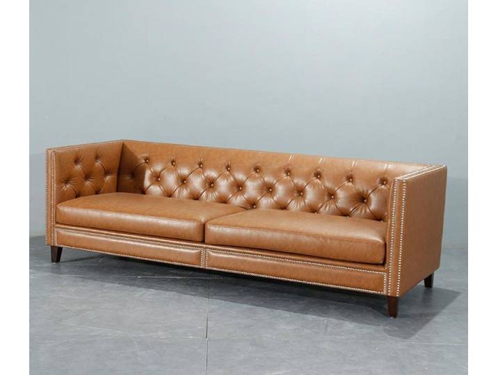 JVmoebel 4-Sitzer Oranges Polstersofa mit Kunstlederbezug und Holzrahmen, 1 Teile, Made in Europa