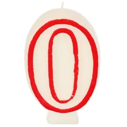 PAPSTAR 0 Zahlenkerzen 7.3 cm weiß, rot