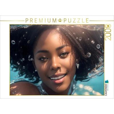 CALVENDO Puzzle Dunkelhäutige Schönheit unter Wasser | 2000 Teile Lege-Größe 90x67cm Foto-Puzzle für glückliche Stunden