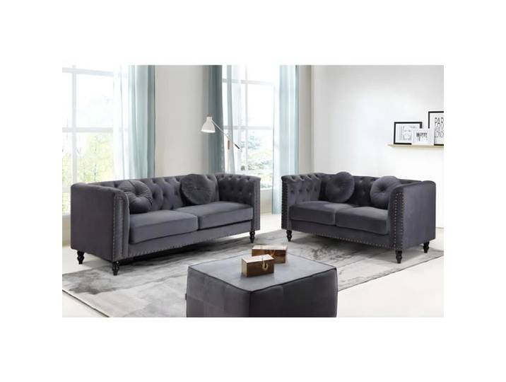 Canapés 3 places et 2 places en velours TURNER - Anthracite