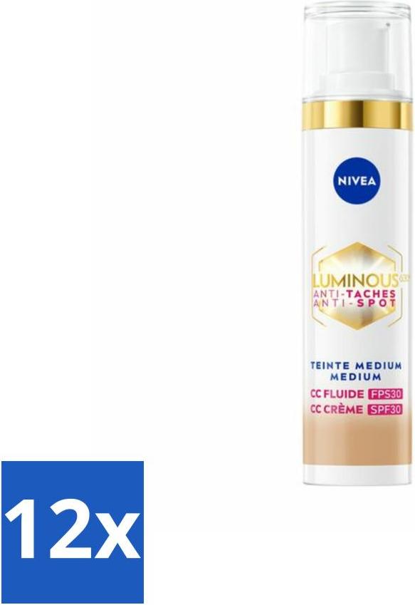 NIVEA - Cellular LUMINOUS 630 CC Cream Medium - Getönte Tagescreme - Gegen Pigmentflecken - LSF 30 - 40 ml - Vorteilspack - 12 Stücke
