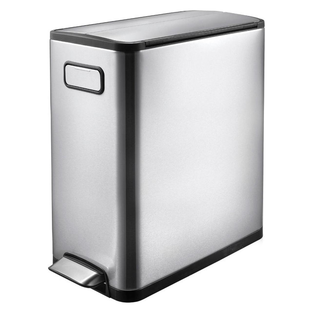 EKO Ecofly Step Bin 20 L Edelstahl Treteimer inklusive Inneneimer, mit Fusspedal an der Breitseite (20 l) (8713631712311)