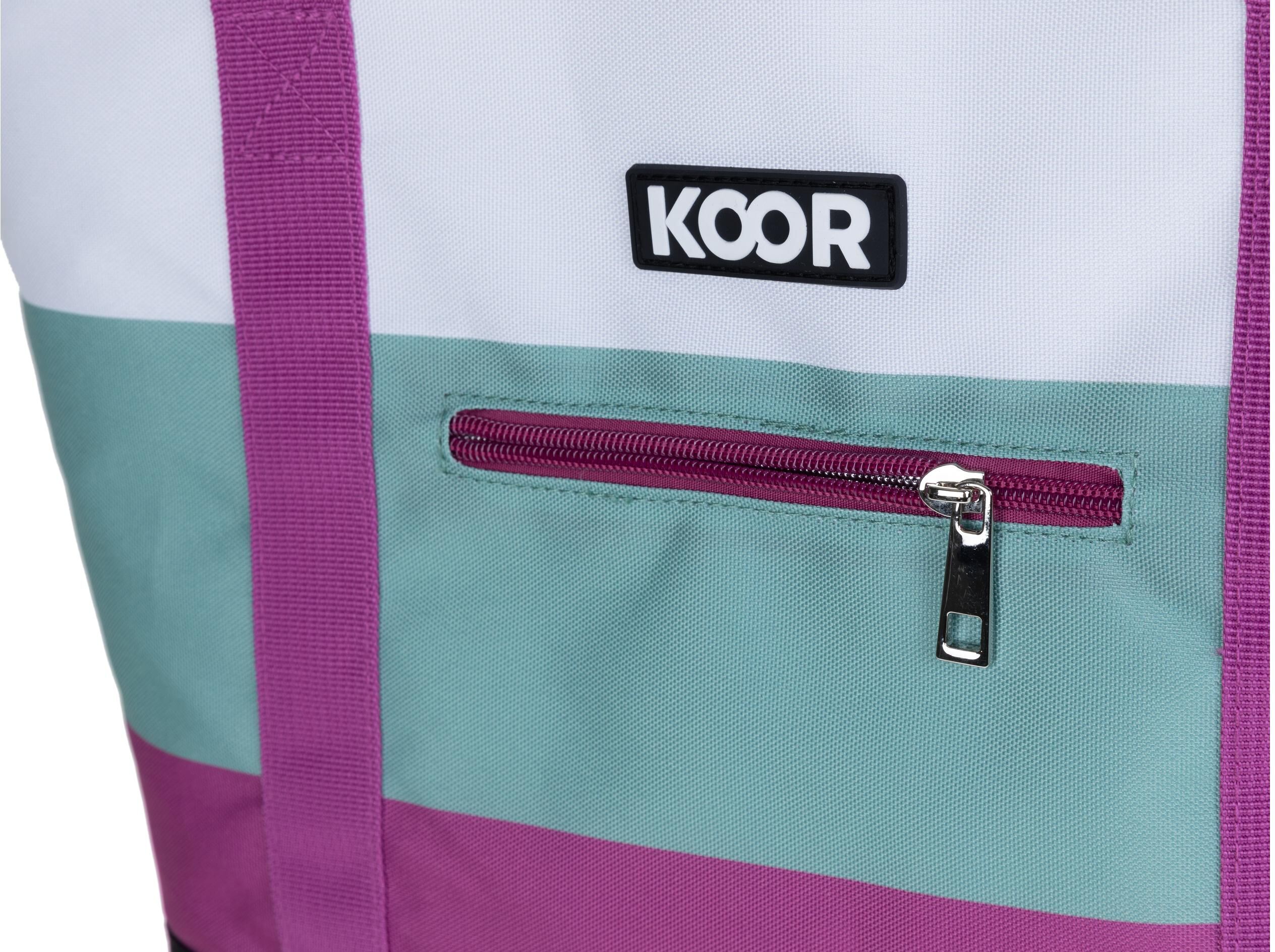 Kühltasche KOOR "KOOR Lido 10", bunt (olivgrün, violett, weiß), KühlboxenB:46cm H:30cm T:16cm, Kühltasche, B:46cm H:30cm T:16cm olivgrün, violett, weiß Einheitsgröße