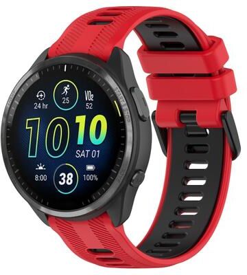 Everyday Crate Garmin Forerunner 965 Silicone Watch Band Two Color Replacement Strap For Garmin Smartwatches red+black