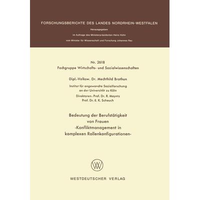 Bedeutung der Berufstätigkeit von Frauen, Taschenbuch von Mechthild Brothun, VS Verlag für Sozialwissenschaften, 978-3-531-02618-3