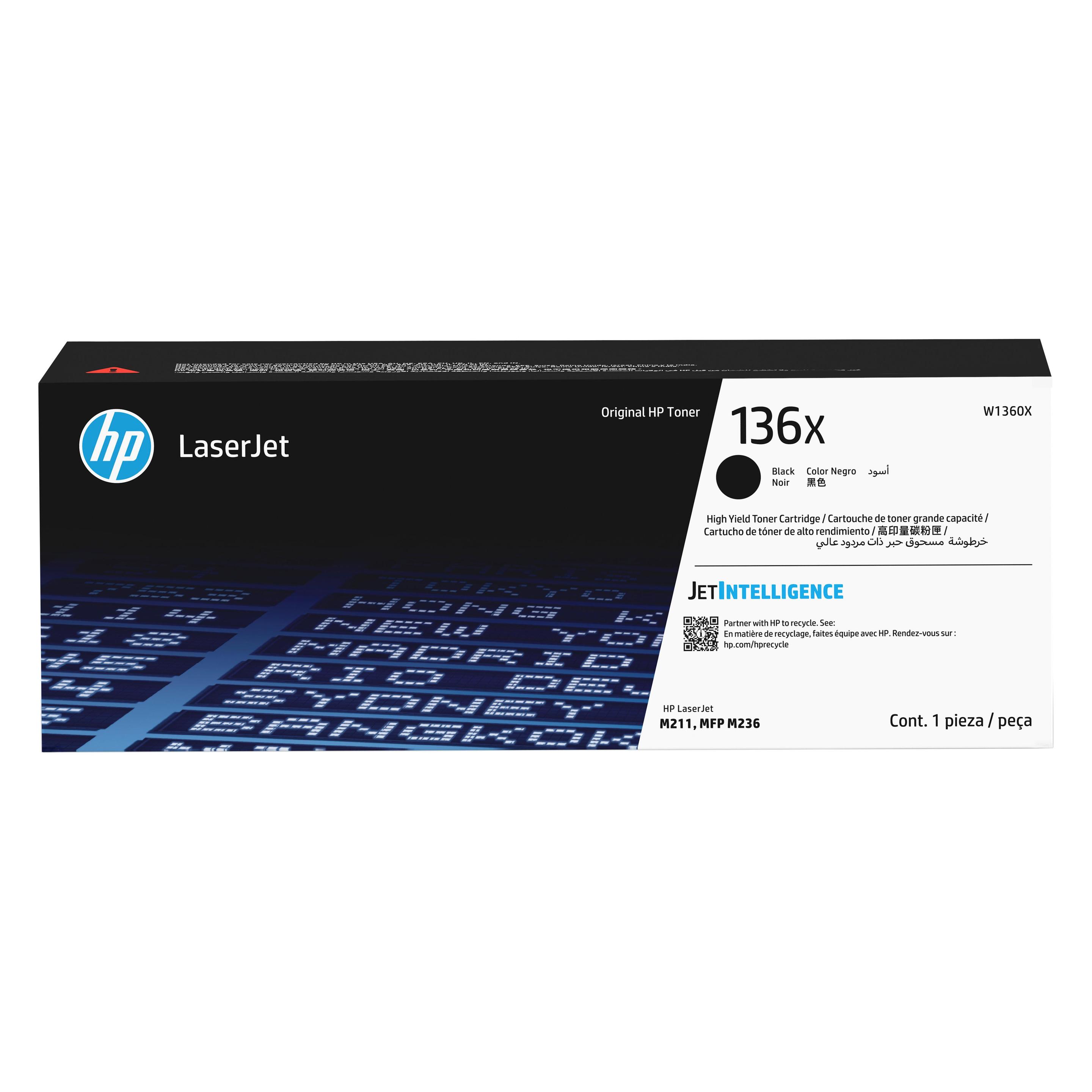 HP 136X Black Original Laserjet (B) (W1360X)