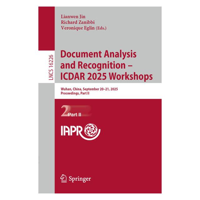 Springer Document Analysis and Recognition - ICDAR 2025 Workshops (Englisch, Softcover, Eglin, Lianwen Jin, Richard, Veronique, Zanibbi) (62385065)