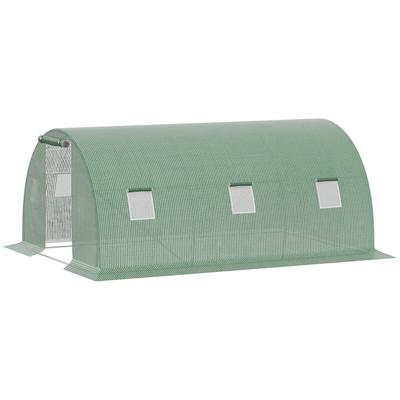 Outsunny-Foliengewächshäus-450L x 300B x 200H cm-Grün