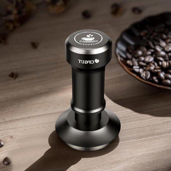 Premium Gekalibreerde Espresso Tamper 51mm - Zwart - RVS - Met Veerbelaste Druk