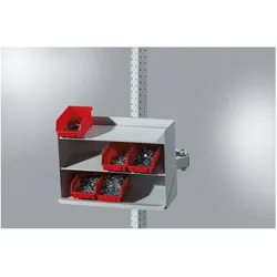 Manuflex, Werkbank Zubehör, ZB3902.0001 Sichtboxen Regal Halter mit Doppelgelenk KRIEG Hausfarbe (Metall)