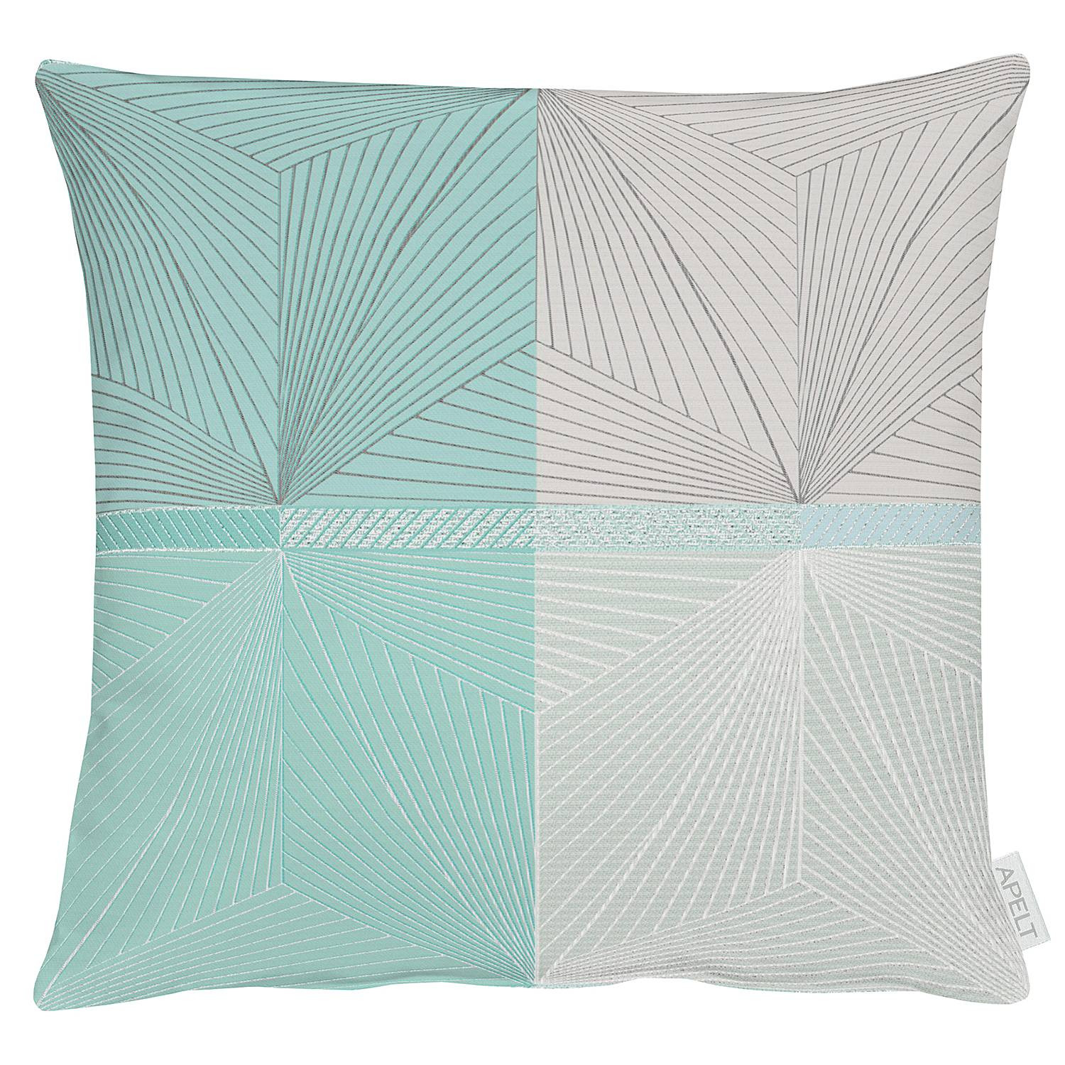 home24 Sierkussen Tobia Blauw/Turquoise/Grijs Mixweefsel B/D/H: 45 x 45 x 10 cm