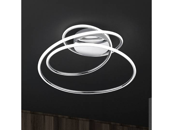 Plafonnier LED Bologna 50 x 28 x 48cm Argenté/Argenté Matériau : Métal, Matière plastique Surface en métal : Laqué Type de matière synthétique