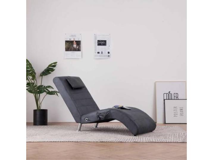 KGTKGTYER Massage-Chaiselongue, Liege mit Heizfunktion & Fernbedienung Wildleder-Optik, Ergonomisches Design, Robuste Stahlbeine