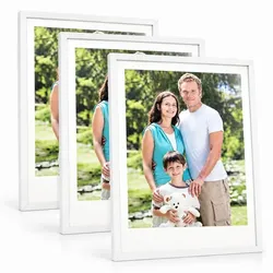Relaxdays Bilderrahmen DIN A1 3er Set Weiß