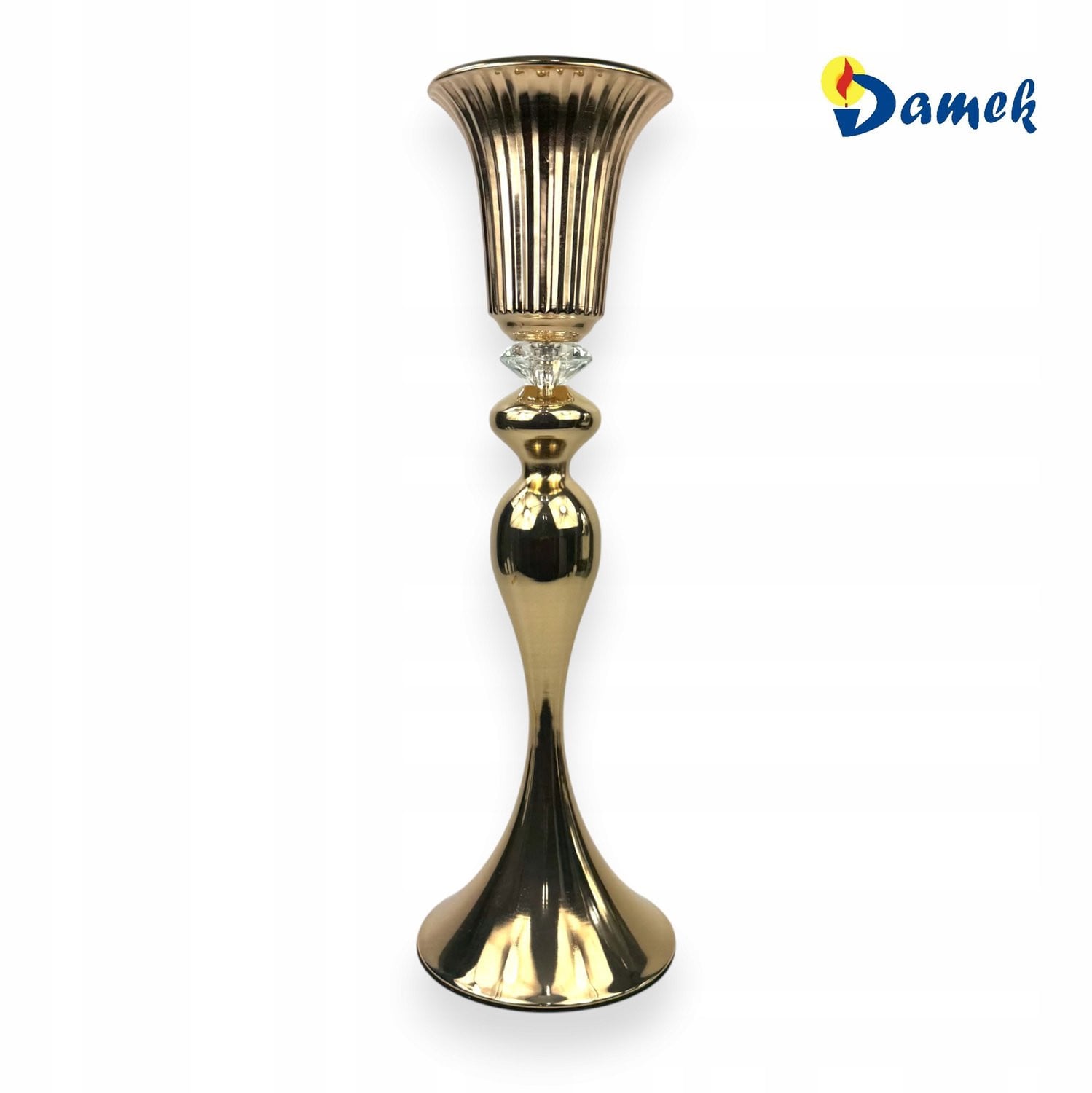Gouden Glamour Kandelaar met Kristal voor Taperkaarsen, 55 cm