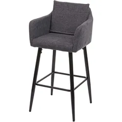 Barhocker MCW-H93, Barstuhl Tresenhocker, Fußablage Metall ~ Stoff/Textil dunkelgrau