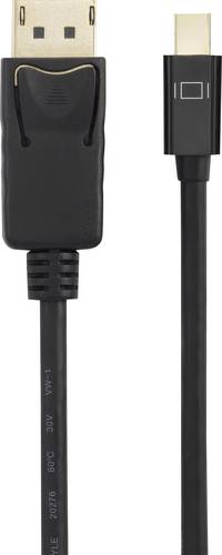 Renkforce Mini-DisplayPort / DisplayPort Adapterkabel Mini DisplayPort Stecker, DisplayPort Stecker 1.50m Schwarz RF-4538174