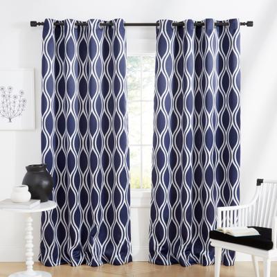 ATI Home Alfie Room Darkening Blackout Grommet Top Curtain Panel Pair