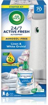 Air Wick Active Fresh Linen & White Orchid ambientador automático com recarga 228 ml. Active Fresh Linen & White Orchid