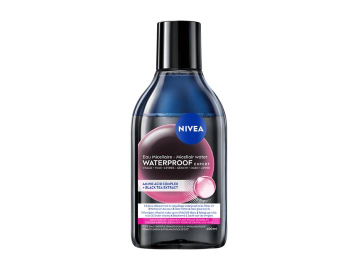 NIVEA Micellair Water Waterproof Expert Make-up Remover - Cleanser - Zwarte thee extract - Reinigingswater - Aminozuren - 400 ml