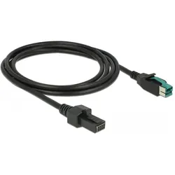 Delock Powered USB-Kabel (2 m), Stromkabel, Schwarz