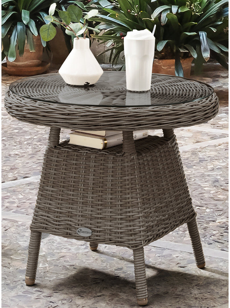 Marlow Home Co. Crato Round 60Cm L Side Table Gray