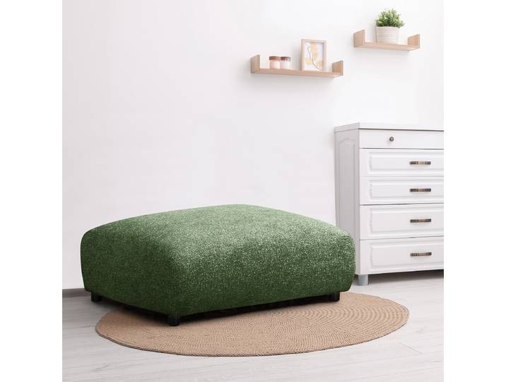Polsterhocker 88 x 88cm Grün Strukturstoff Blerta: Grün