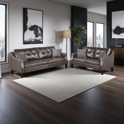 ZWYO HOSIMU Faux Leather Sofa Loveseat Set with Wood Frame (5-Seat)