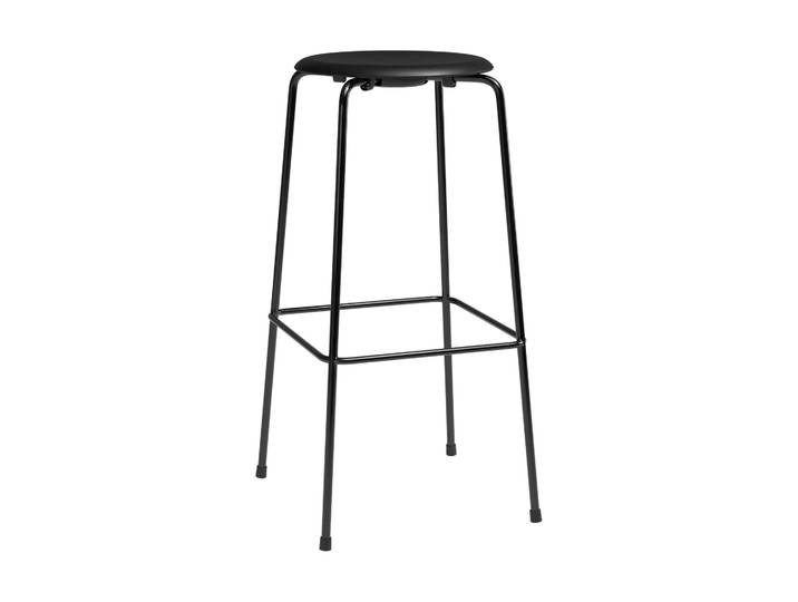 Fritz Hansen Tabouret de bar High Dot Essential cuir noir-acier noir