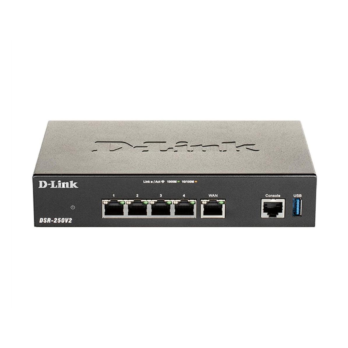 D-Link Double-WAN Unified Services VPN Router 1 Gigabit WAN Port 3 Gigabit LAN Ports 1 Configurable (DSR-250V2/E)