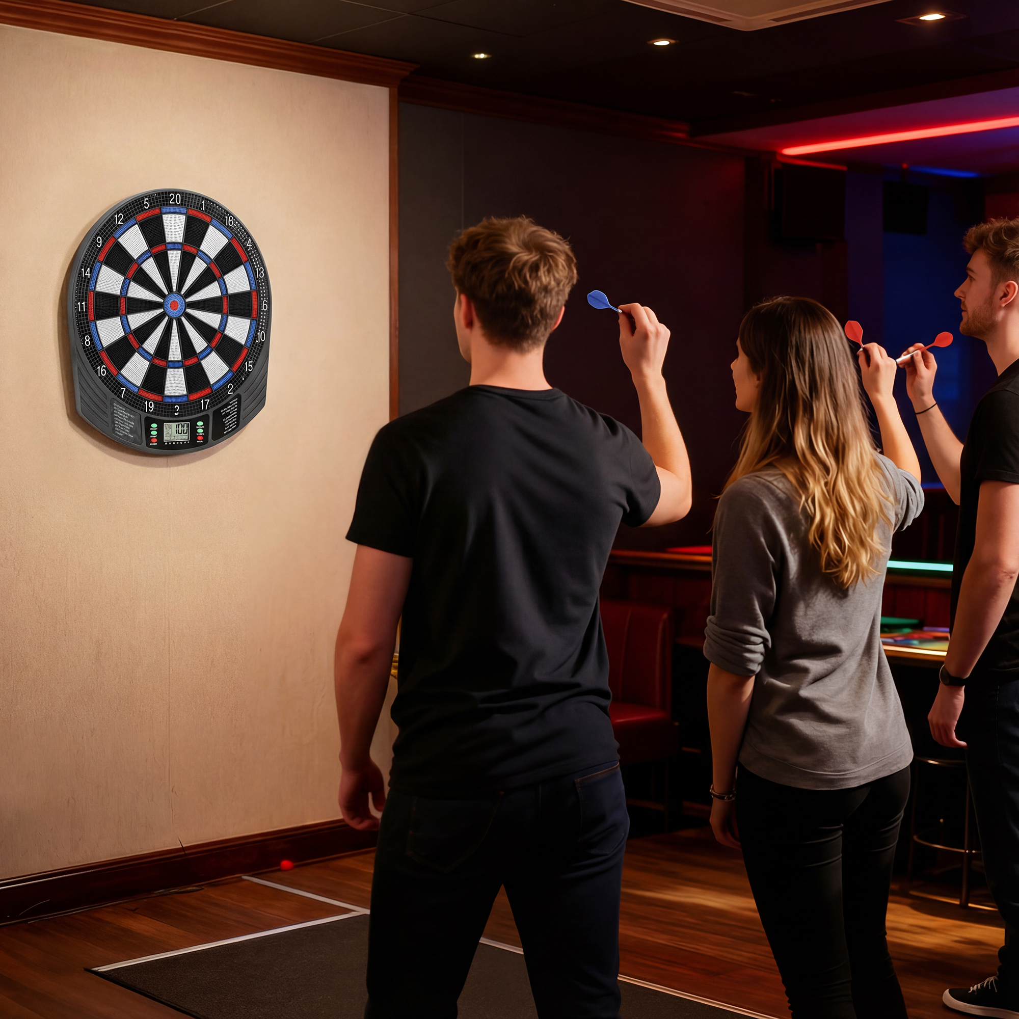 Sportnow Freccette Bersaglio Elettronico, Bersaglio Freccette con Punta Morbida con 6 Freccette e Display LCD, per 8 Giocatori, 18 Giochi e 159 Varianti   Aosom Italy