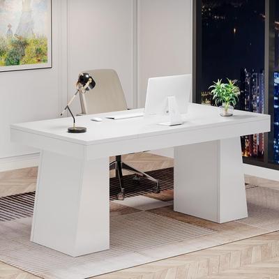 Bluebell 55 Inches Executive Desk with Double Trapezoid Base for home office
