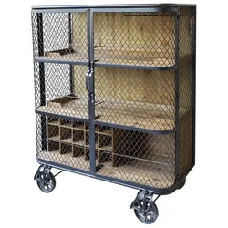 Chic Antique Barschrank auf Rädern, 116,5x94,5x49,5 cm