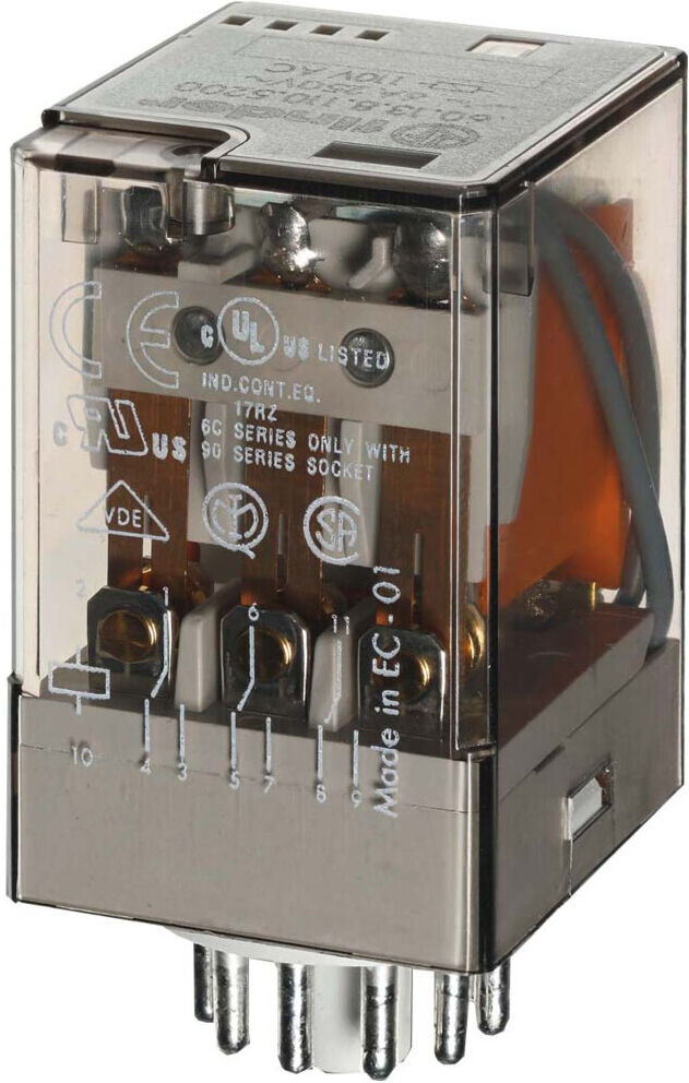 Finder Ind-Rel. 11pol. 230VAC 3W f.Fas. 90.73/112 60.13.8.230.0040 (601382300040)